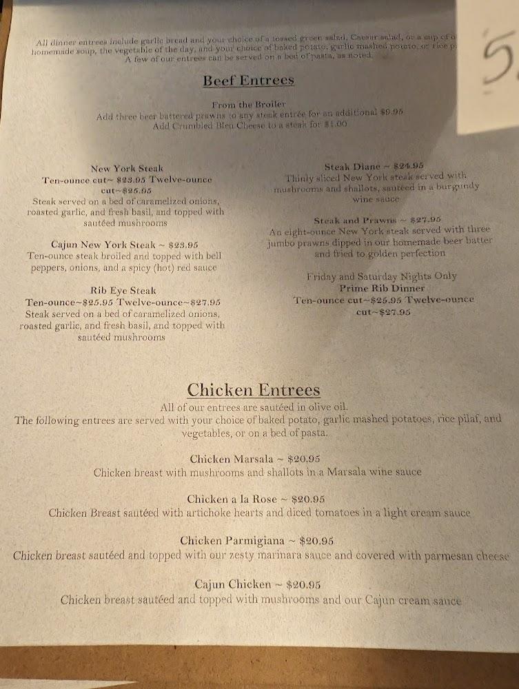 T&A Restaurant (Rose's Cafe) Menu image 2